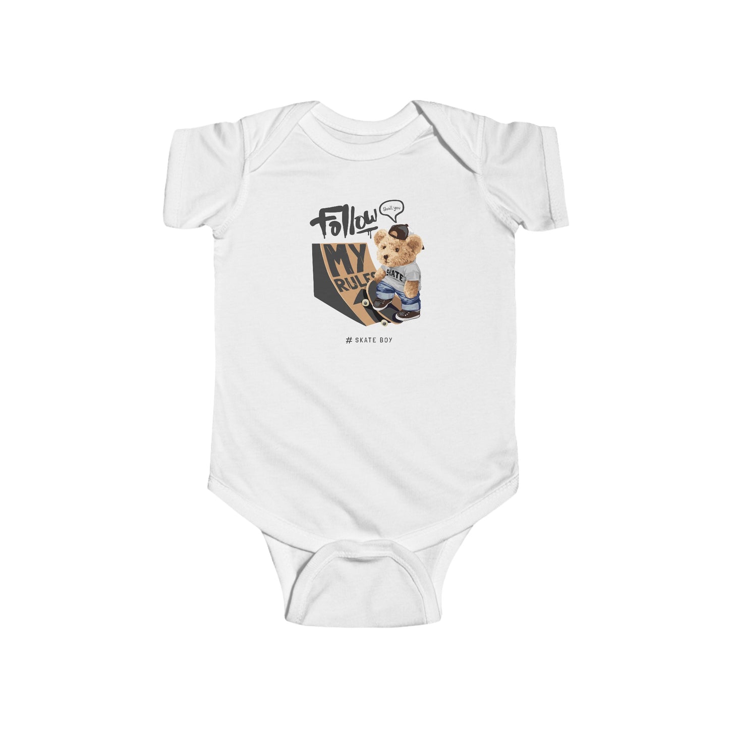 Skateboard Bear with Ramp - Infant Fine Jersey Bodysuit