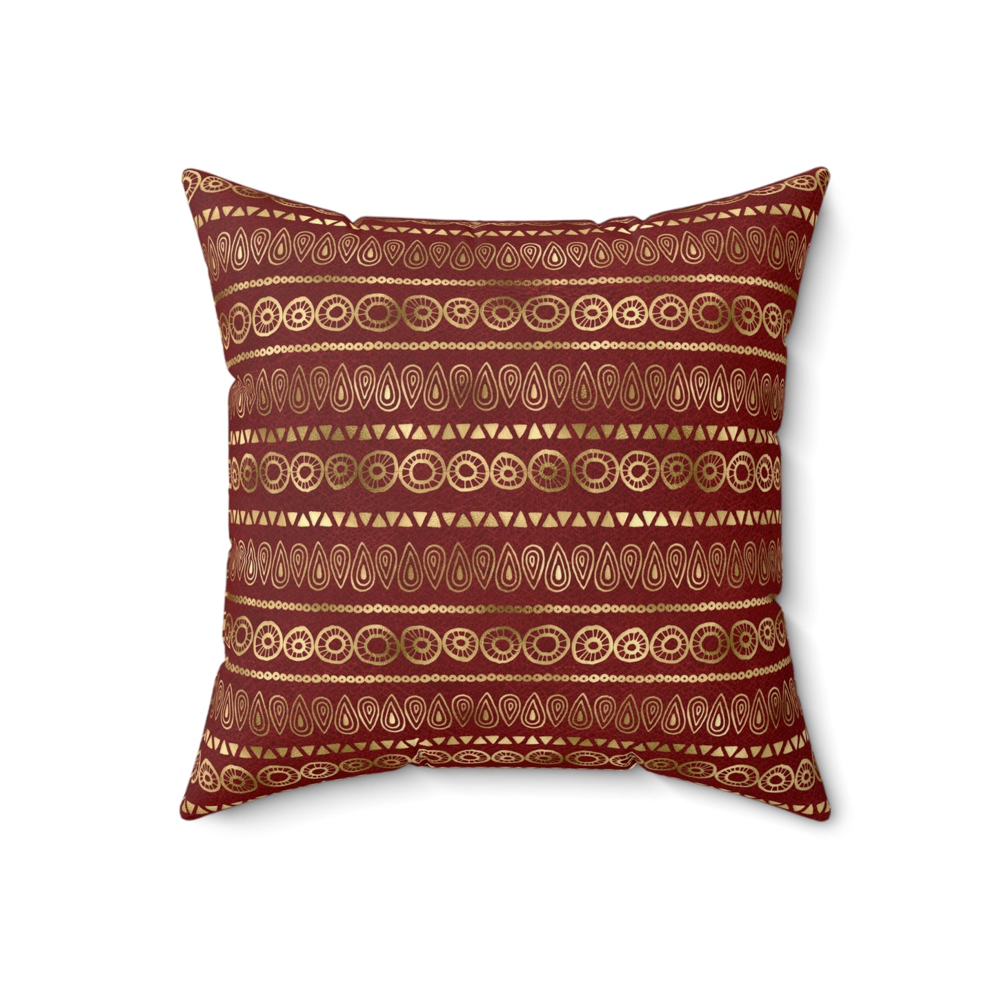 Scarlett and Gold Boho Pattern 16 - Faux Suede Square Pillow