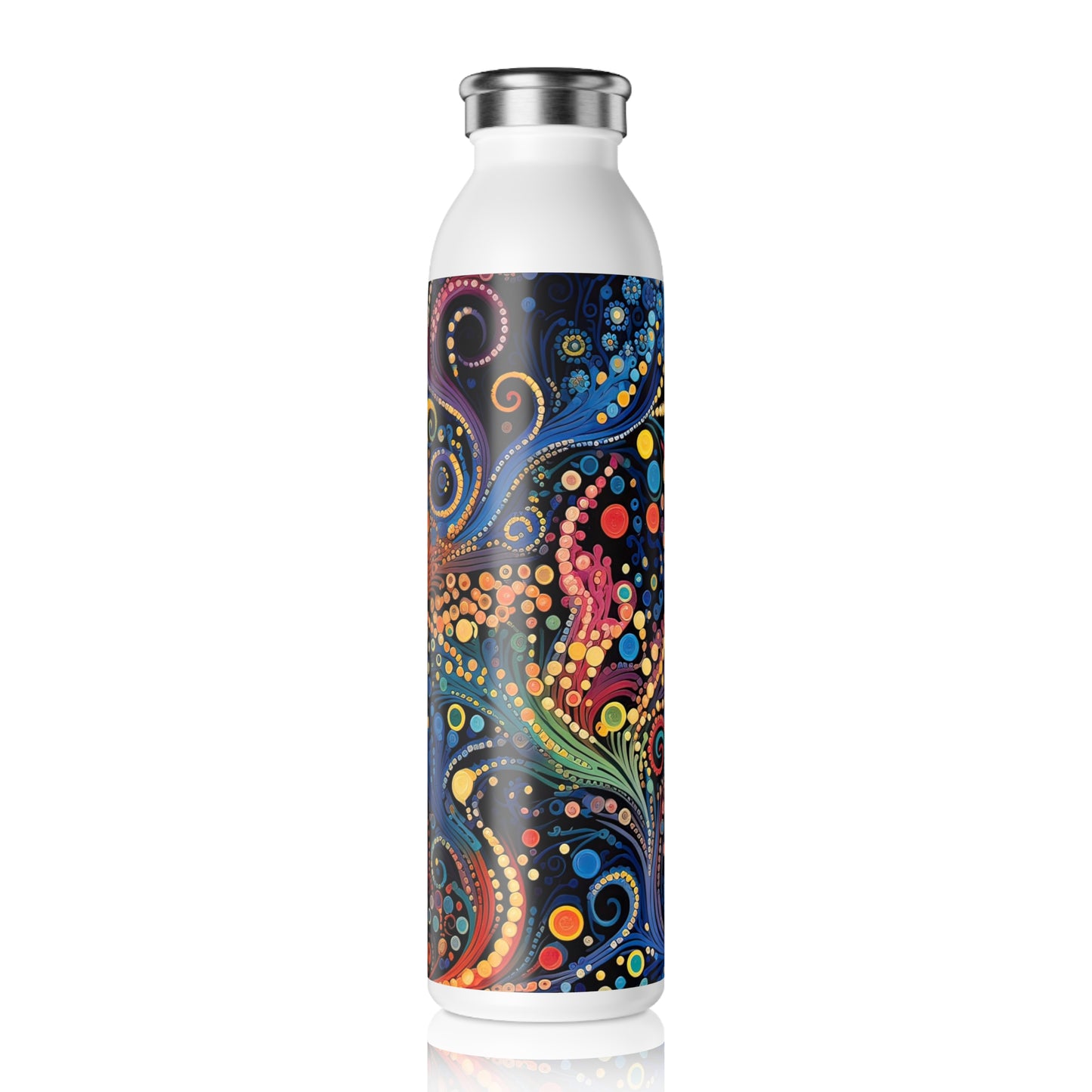 Colorful Psychedelic Swirls 1.12 - Slim Water Bottle - Stainless Steel - 20oz