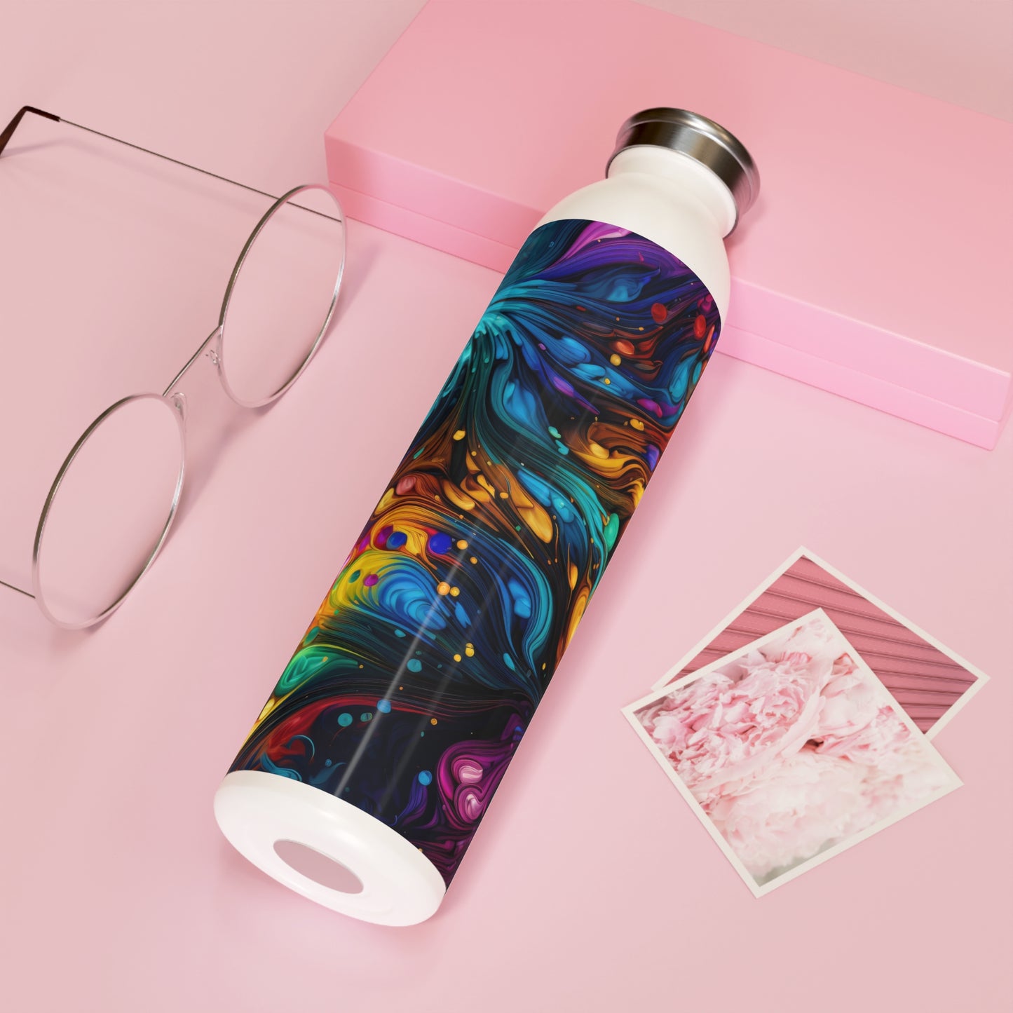 Colorful Psychedelic Kaleidoscope 1.6 - Slim Water Bottle - Stainless Steel - 20oz