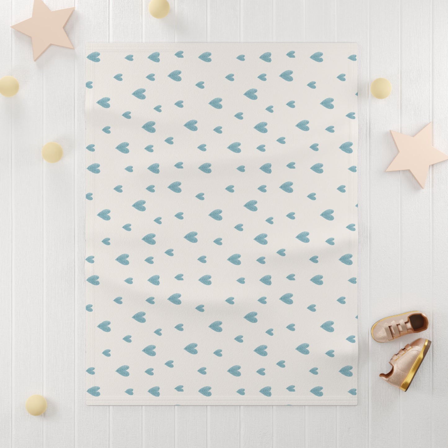 Blue Boho Rainbow Pattern 6 - Soft Fleece Baby Blanket