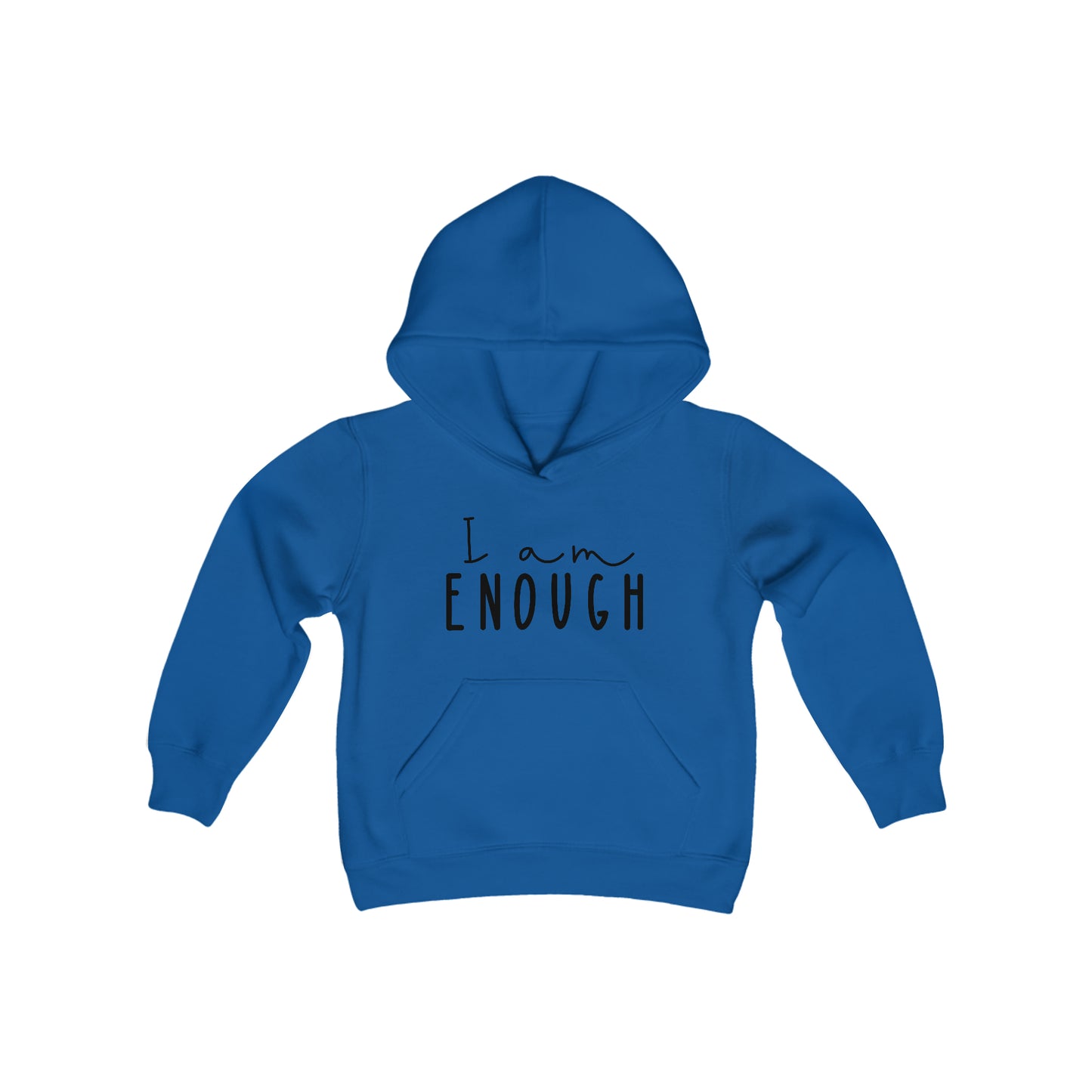 I am ENOUGH - Inspiration - Self Love - Self Acceptance - Youth Heavy Blend Hooded Sweatshirt