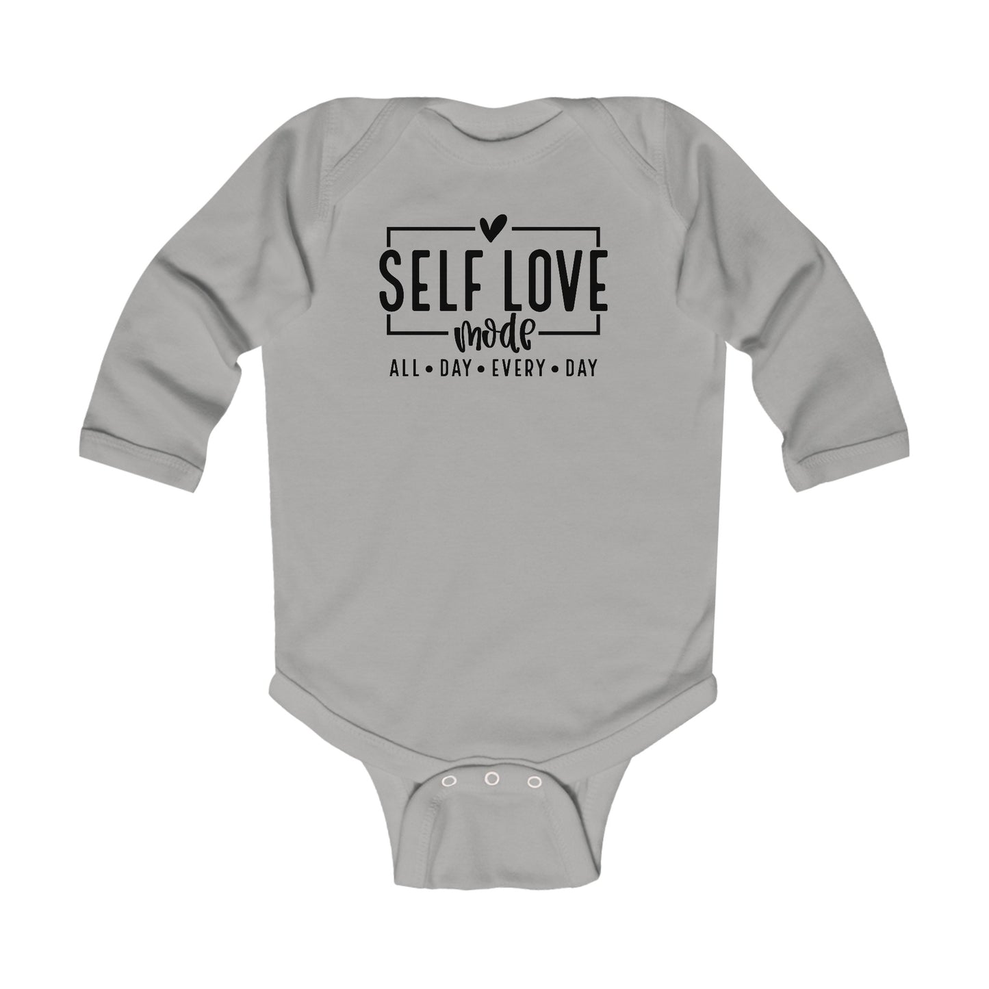 Self Love Mode - All Day Every Day - Heart - Infant Long Sleeve Bodysuit