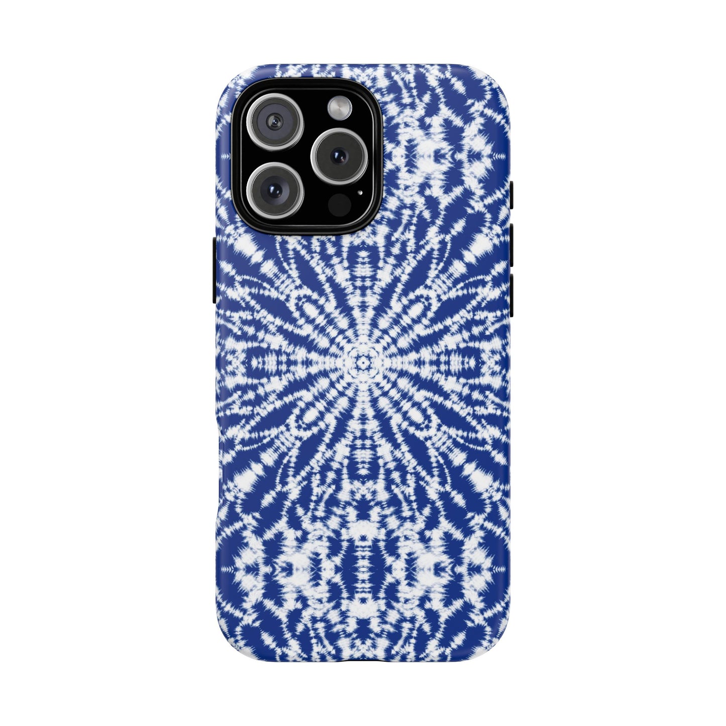 iPhone 16 and iPhone 15 Series - Blue and White Batik - Tough Phone Cases