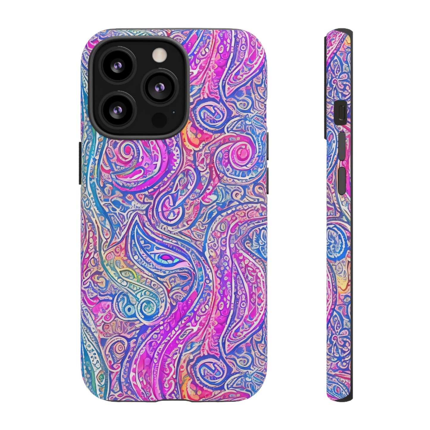 iPhone 13, iPhone 13 Mini, iPhone 13 Pro, iPhone 13 Pro Max - Abstract Swirl Purple, Blue, Orange, Green - Tough Phone Cases