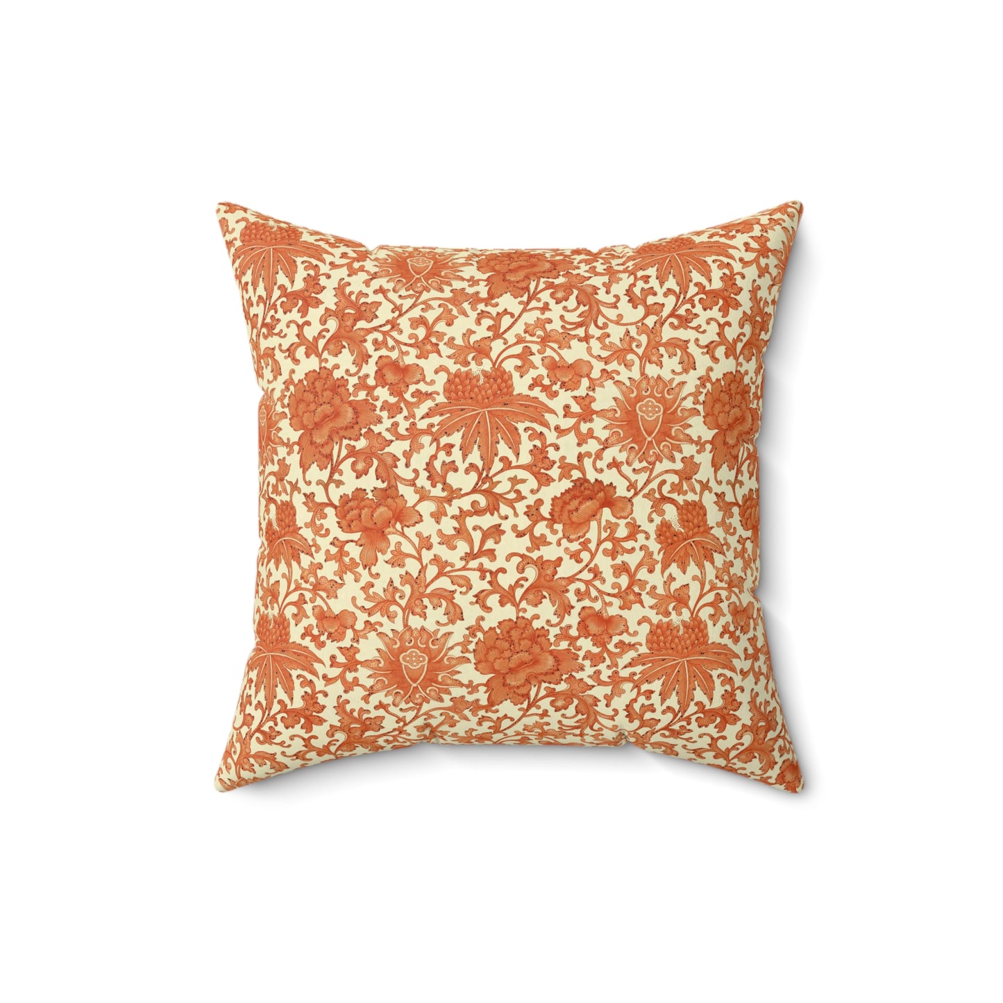 Orange Boho Pattern 20 - Faux Suede Square Pillow