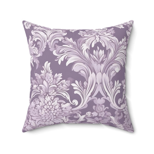 Purple Damask 11 - Beautiful, Shabby Chic, Boho, Fun - Faux Suede Square Pillow