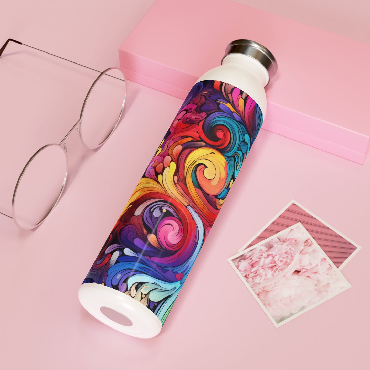 Rainbow Paisley 1.3 - Slim Water Bottle - Stainless Steel - 20oz