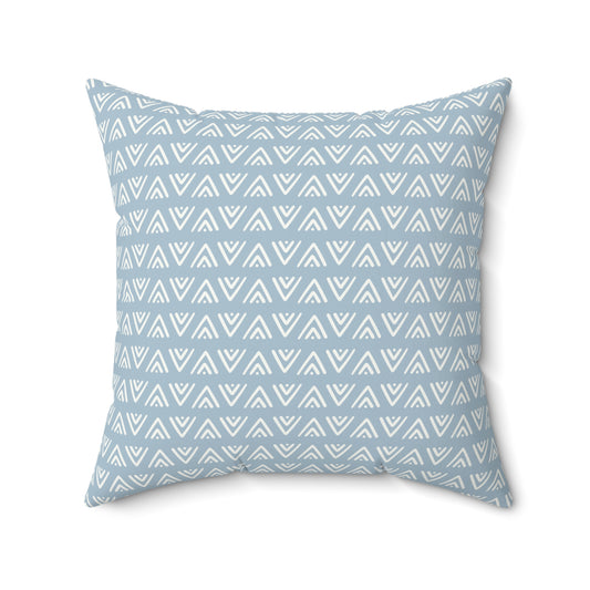 Light Blue Boho Pattern 7 - Faux Suede Square Pillow