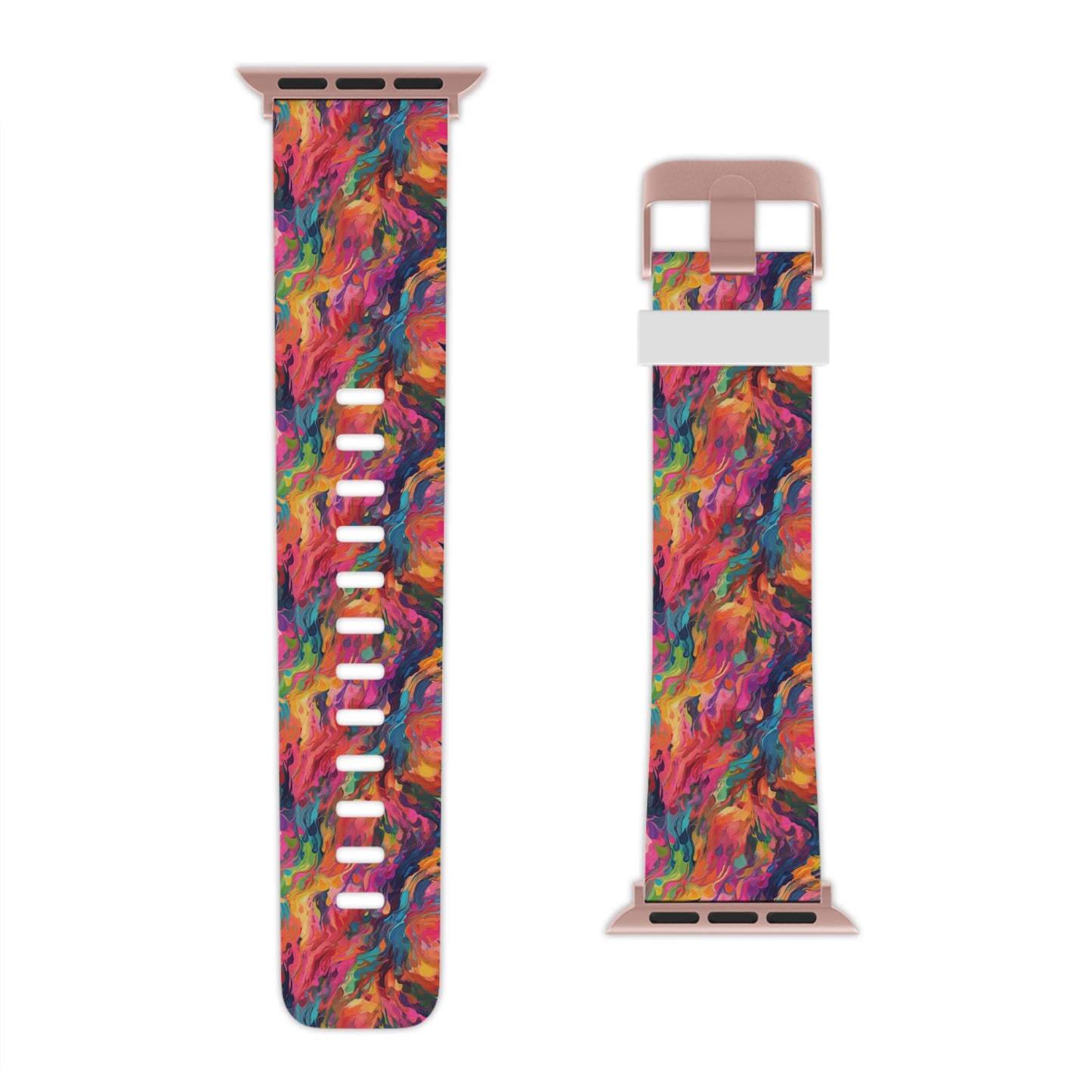 Bright Abstract Rainbow Paint - Watch Band for Apple Watch