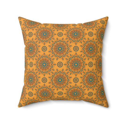 Boho Mandala Pattern 1 - Faux Suede Square Pillow