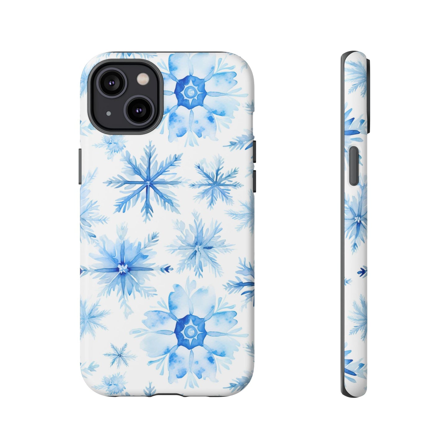 iPhone 14, 1Phone 14 Pro, iPhone 14 Plus, iPhone 14 Pro Max - Watercolor Snowflakes - Tough Phone Cases