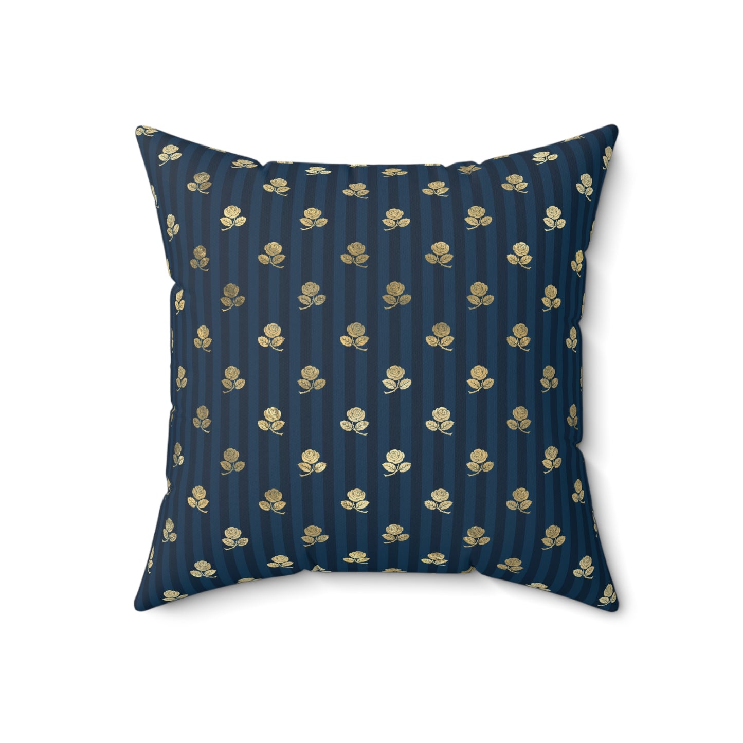 Blue and Gold Paris Pattern 13 - Faux Suede Square Pillow