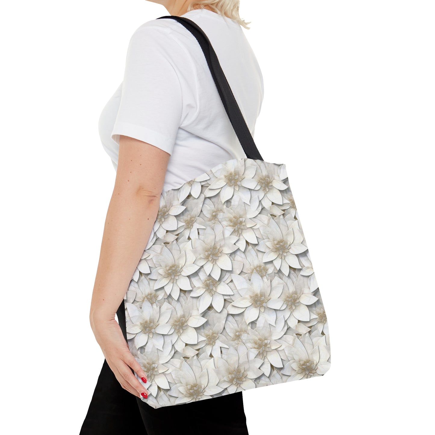 Beautiful and Unique - White Lotus Mosaic 12 - Useful, Multipurpose Bag -Tote Bag (AOP)