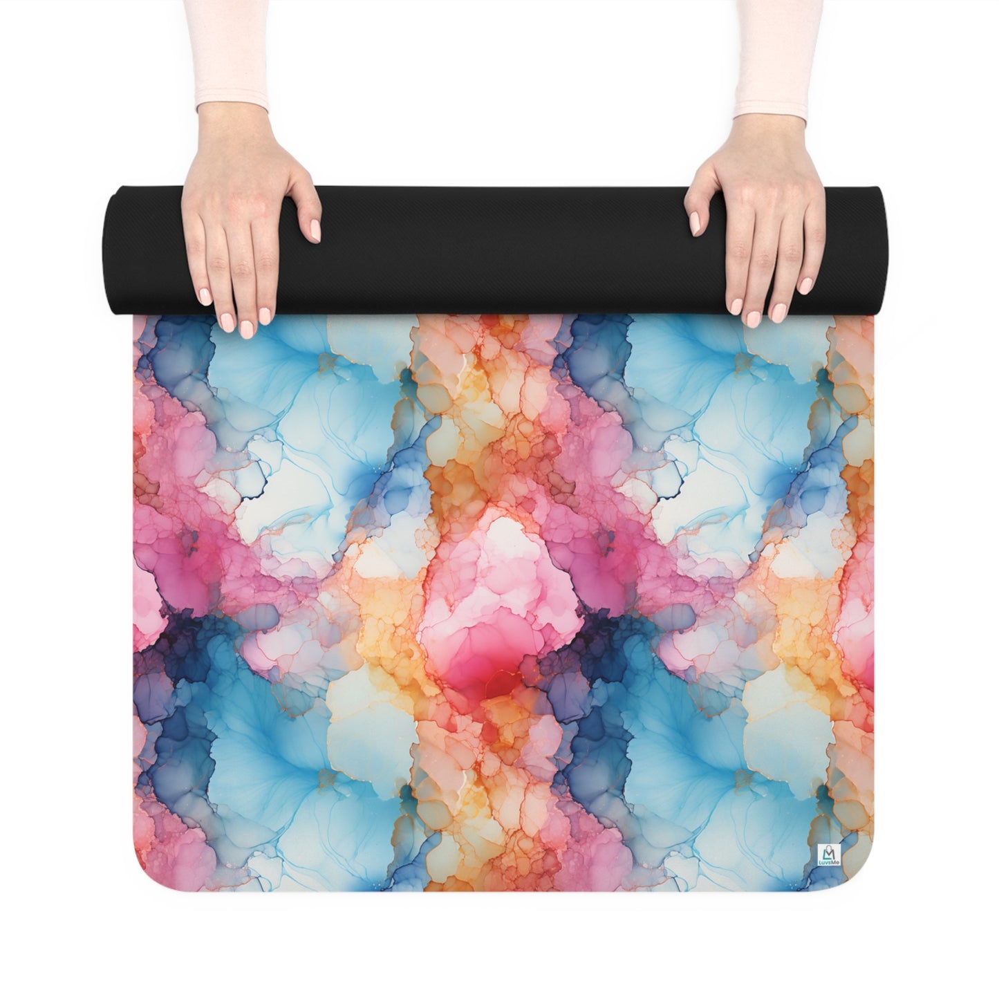 Beautiful Multi Watercolor 2 - Abstract Rainbow - Rubber Yoga Mat