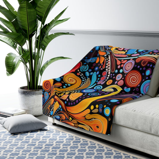 Beautiful, Cozy, Soft - Amazing Colorful Psychedelic Swirls 1.6 -  Sherpa Fleece Blanket