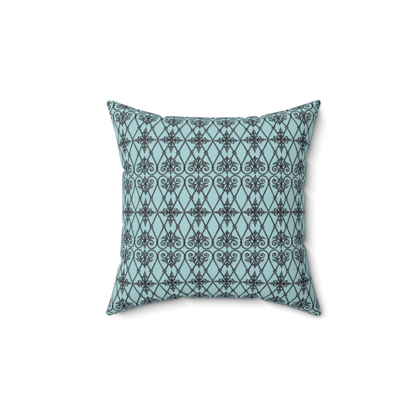 Teal Paris Pattern 5 - Faux Suede Square Pillow