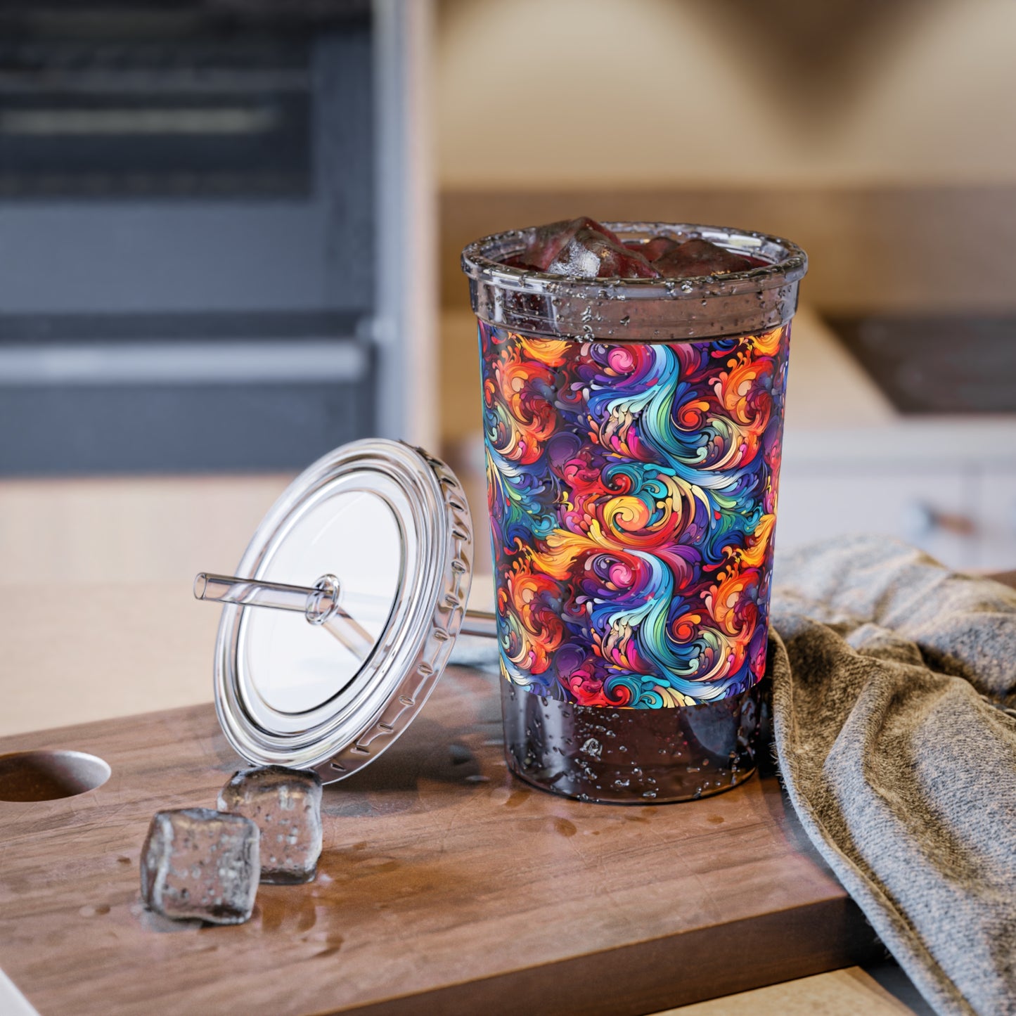 Rainbow Paisley 1.3 - Multicolor - Clear - Suave Acrylic Cup - 16oz