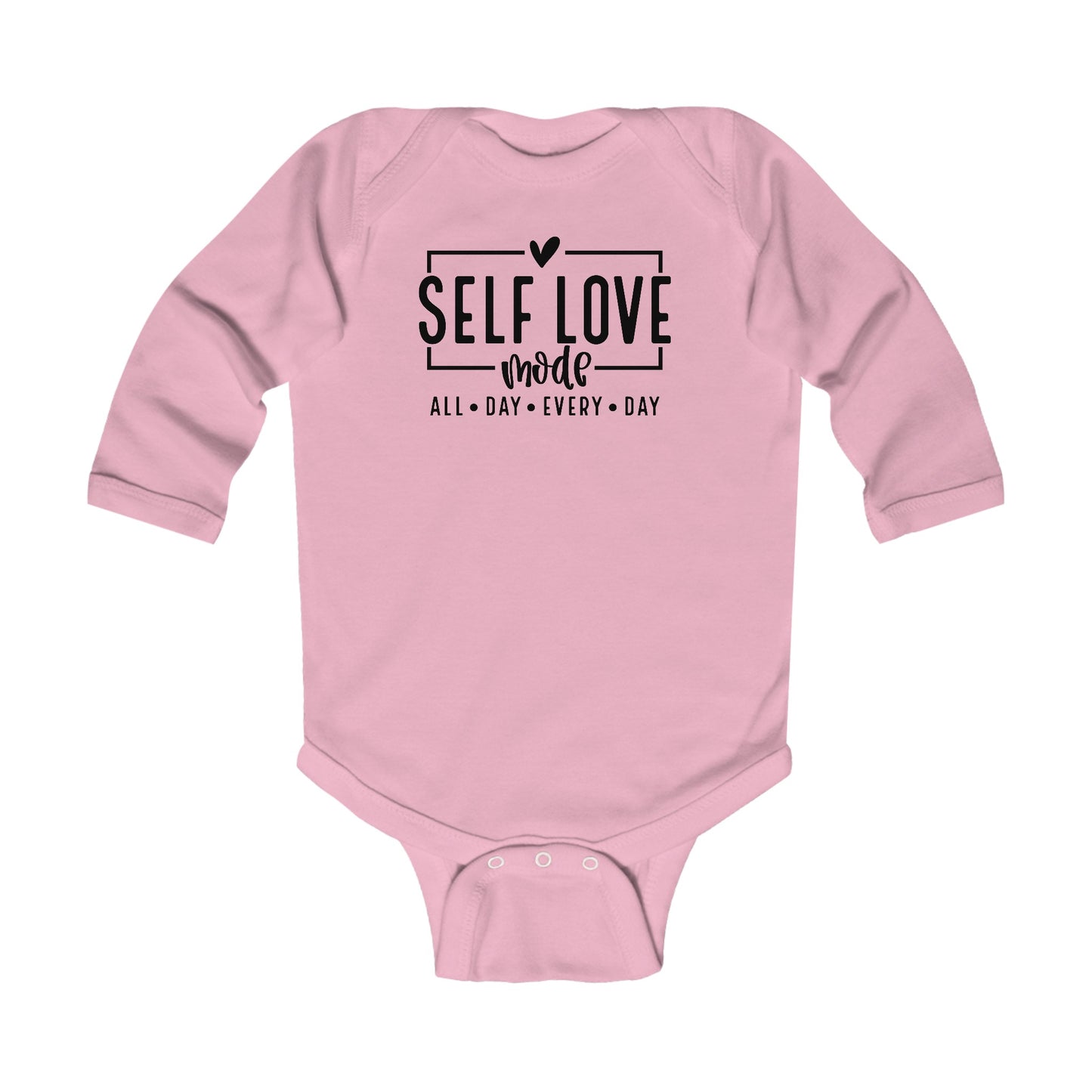 Self Love Mode - All Day Every Day - Heart - Infant Long Sleeve Bodysuit