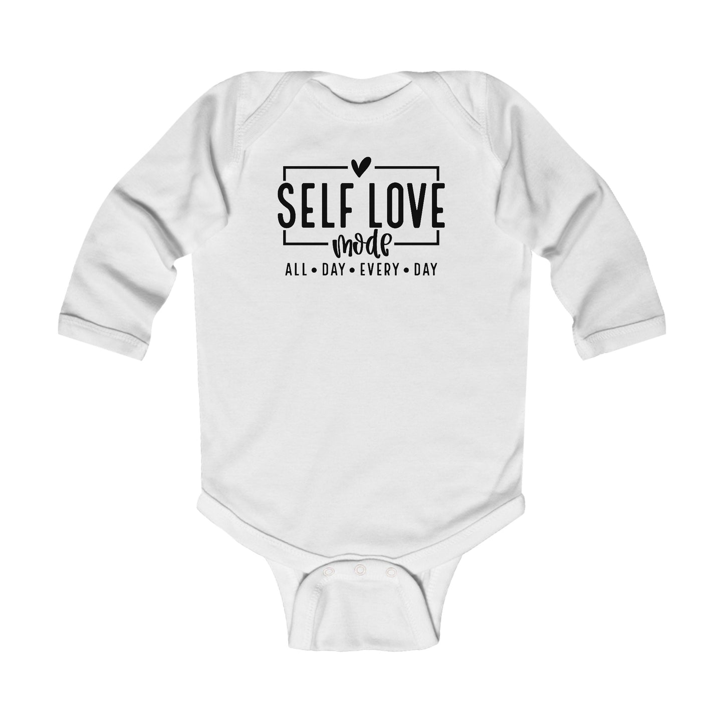 Self Love Mode - All Day Every Day - Heart - Infant Long Sleeve Bodysuit