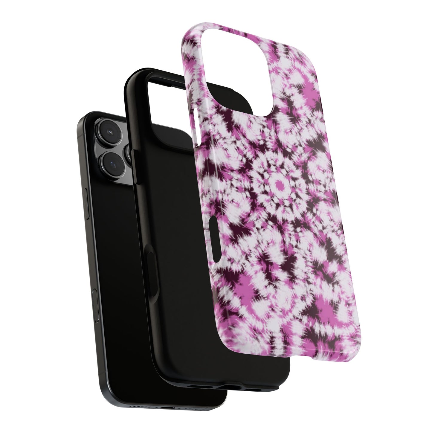 iPhone 16 and iPhone 15 Series - Purple and White Batik - Tough Phone Cases