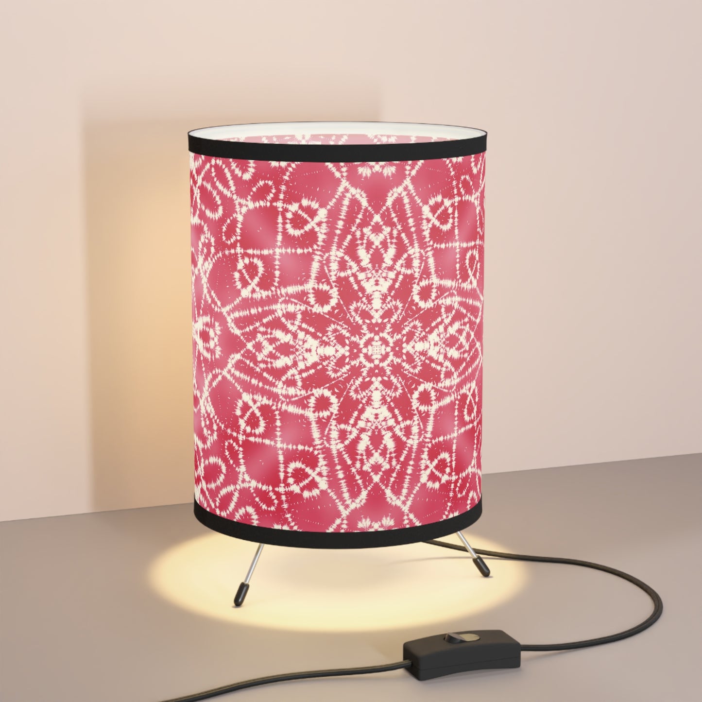 Batik - Red 2 - Tripod Lamp with High-Res Printed Shade, US\CA plug