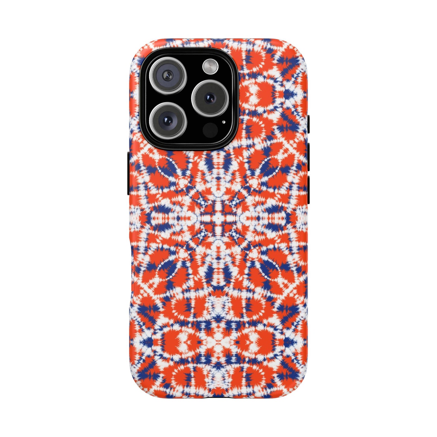 iPhone 16 and iPhone 15 Series - Orange and Blue Batik - Tough Phone Cases