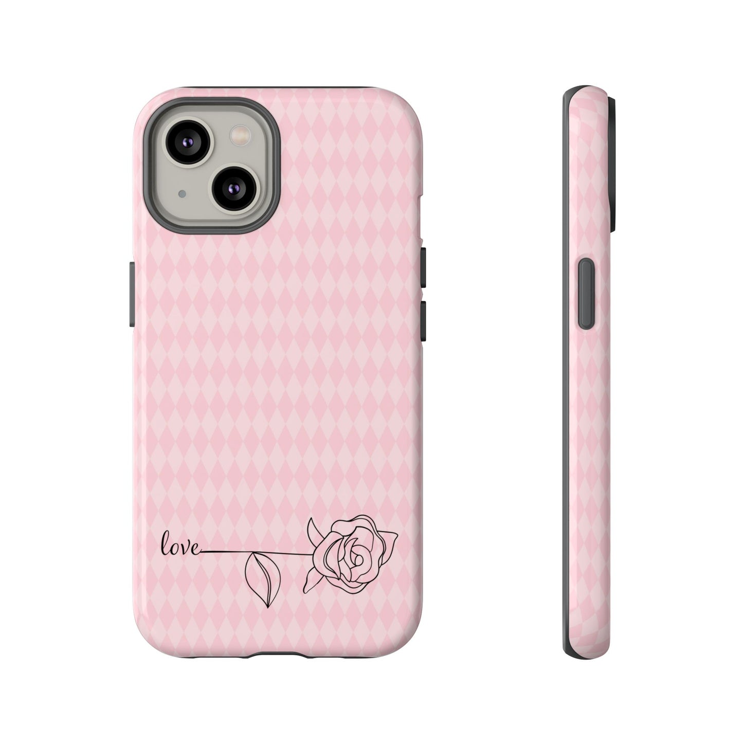 iPhone 14, 1Phone 14 Pro, iPhone 14 Plus, iPhone 14 Pro Max - Pink Diamonds - Love - Flower - Tough Phone Cases