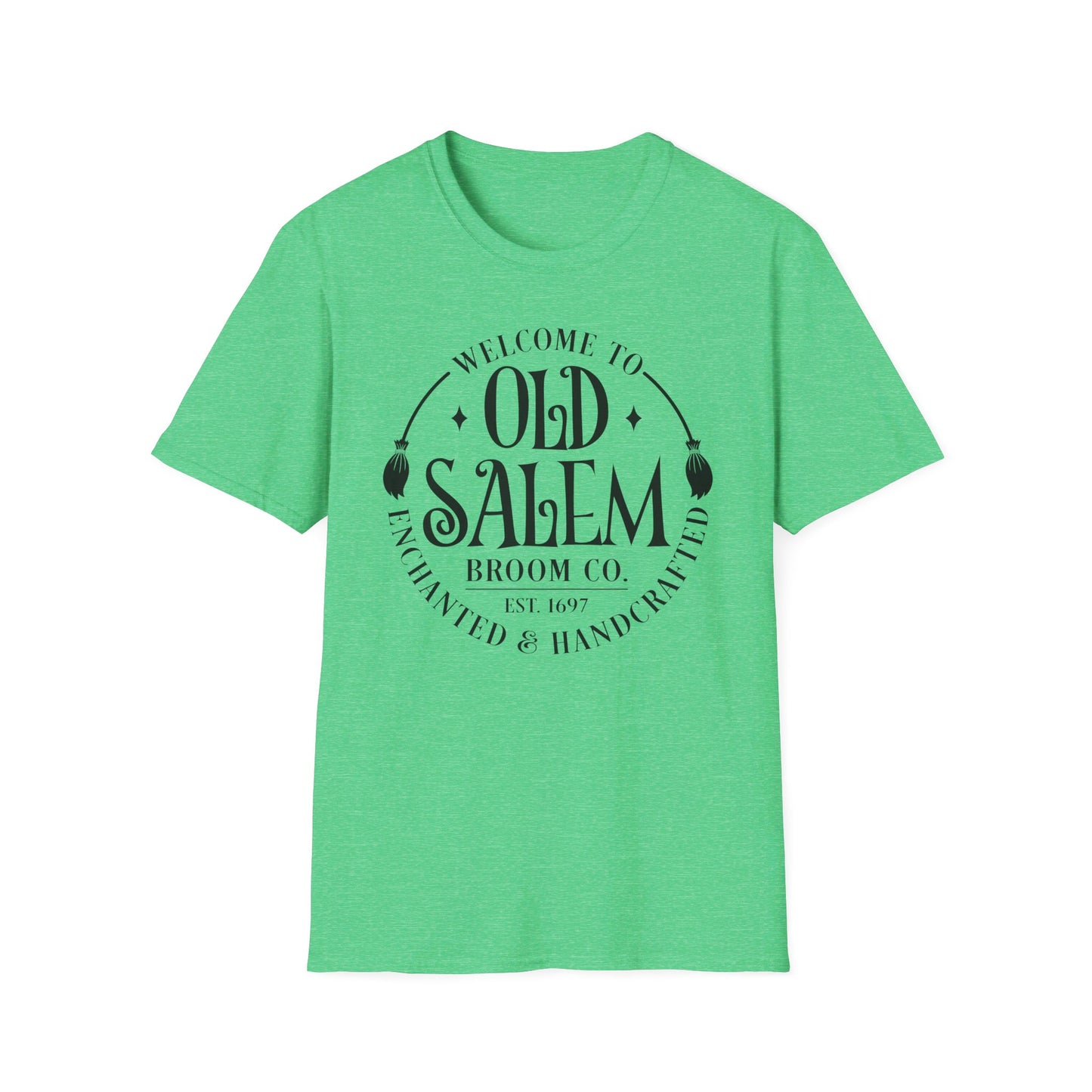 Halloween - Old Salem Broom Co - Enchanted - Handcrafted - Witches - Trick or Treat - Vintage - Unisex Softstyle T-Shirt