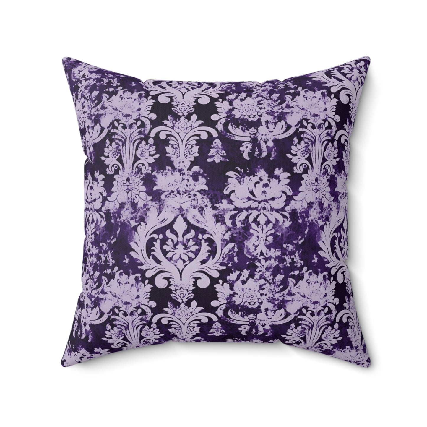 Vintage Purple Damask 51 - Beautiful, Shabby Chic, Boho, Fun - Faux Suede Square Pillow