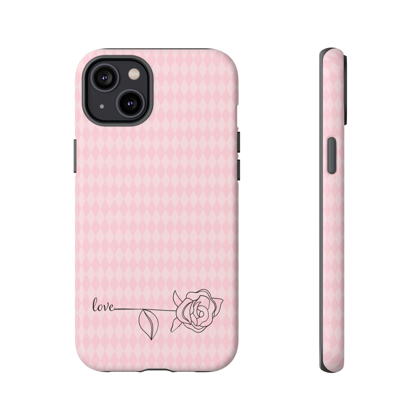 iPhone 14, 1Phone 14 Pro, iPhone 14 Plus, iPhone 14 Pro Max - Pink Diamonds - Love - Flower - Tough Phone Cases