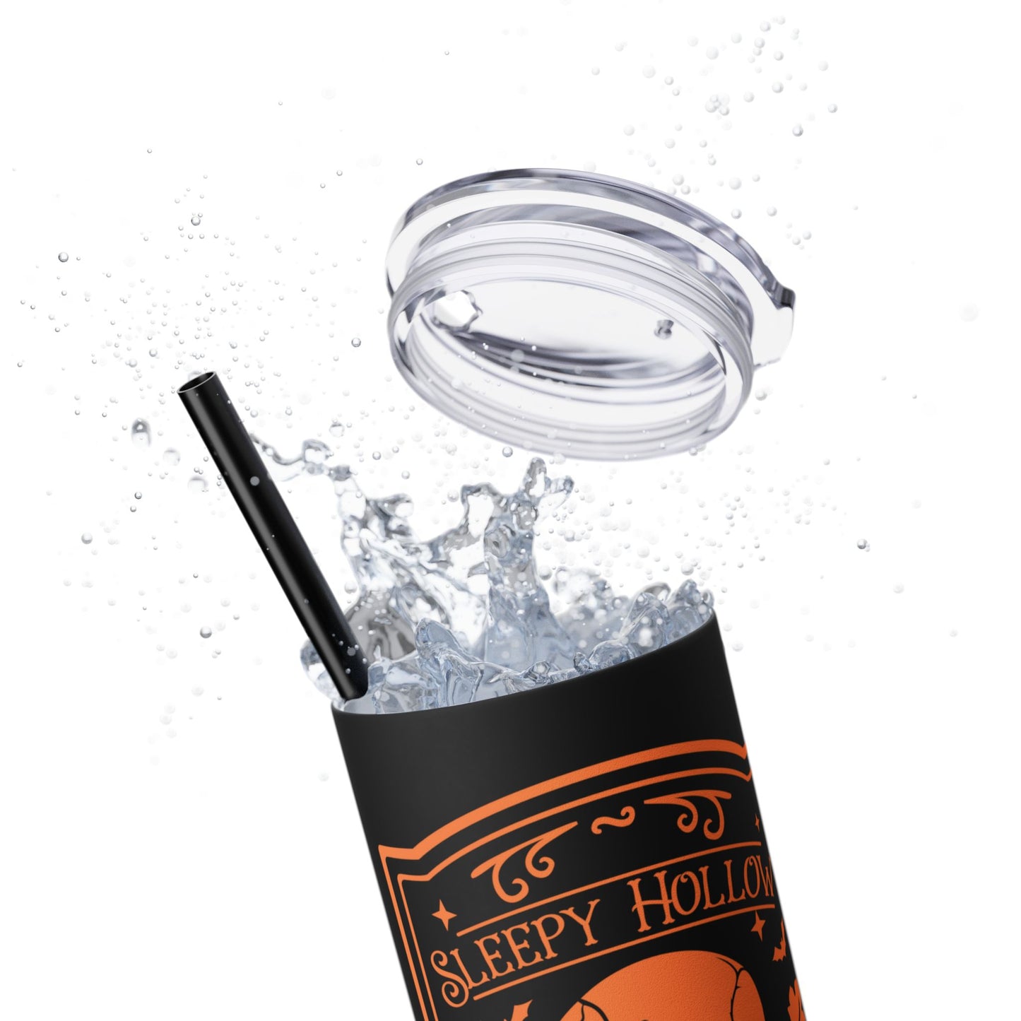 Halloween - Dead and Breakfast - Vintage - Skulls - Skinny Tumbler with Straw, 20oz - Stainless Steel