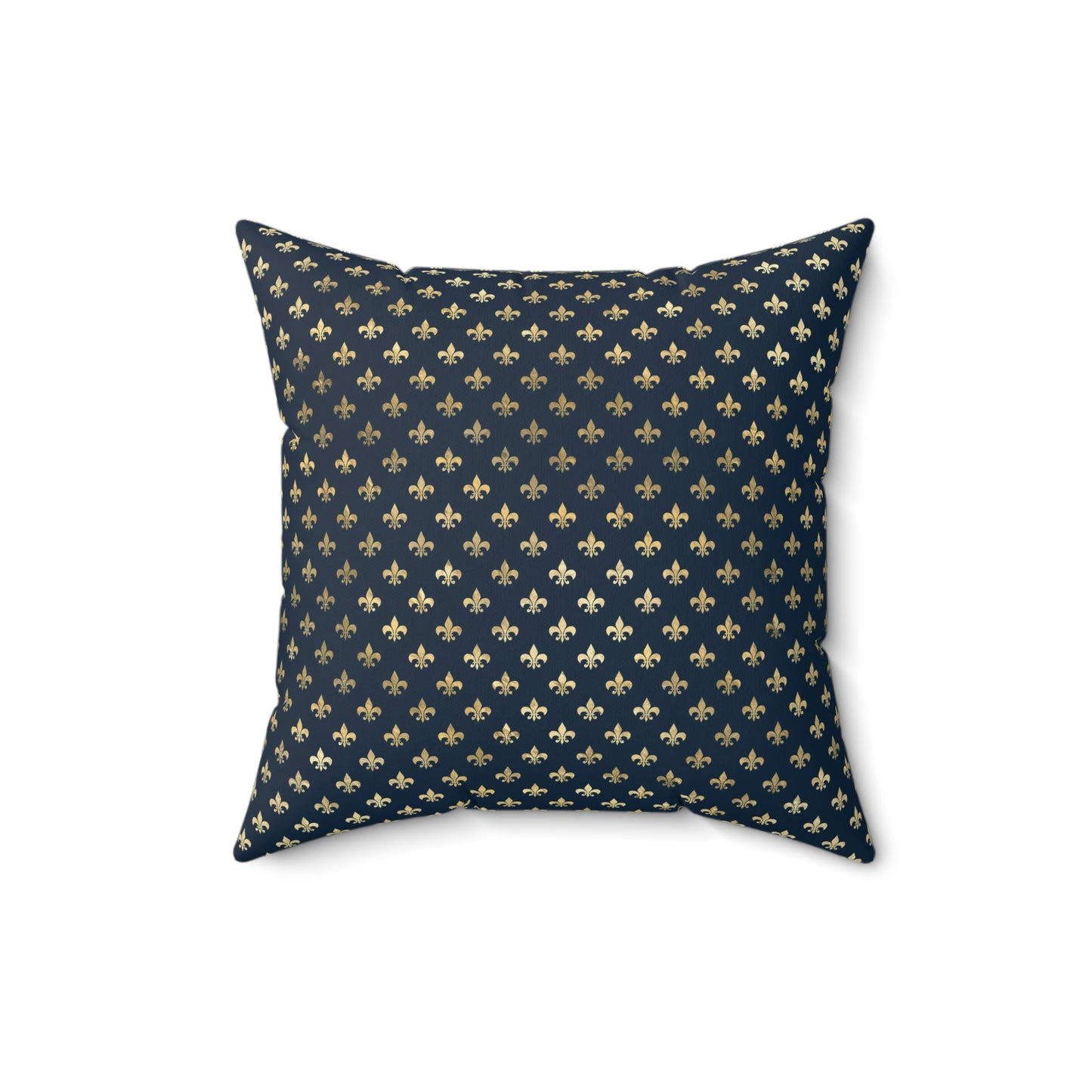 Blue and Gold Paris Pattern 14 - Faux Suede Square Pillow