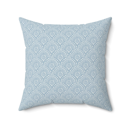 Light Blue Boho Pattern 9 - Faux Suede Square Pillow