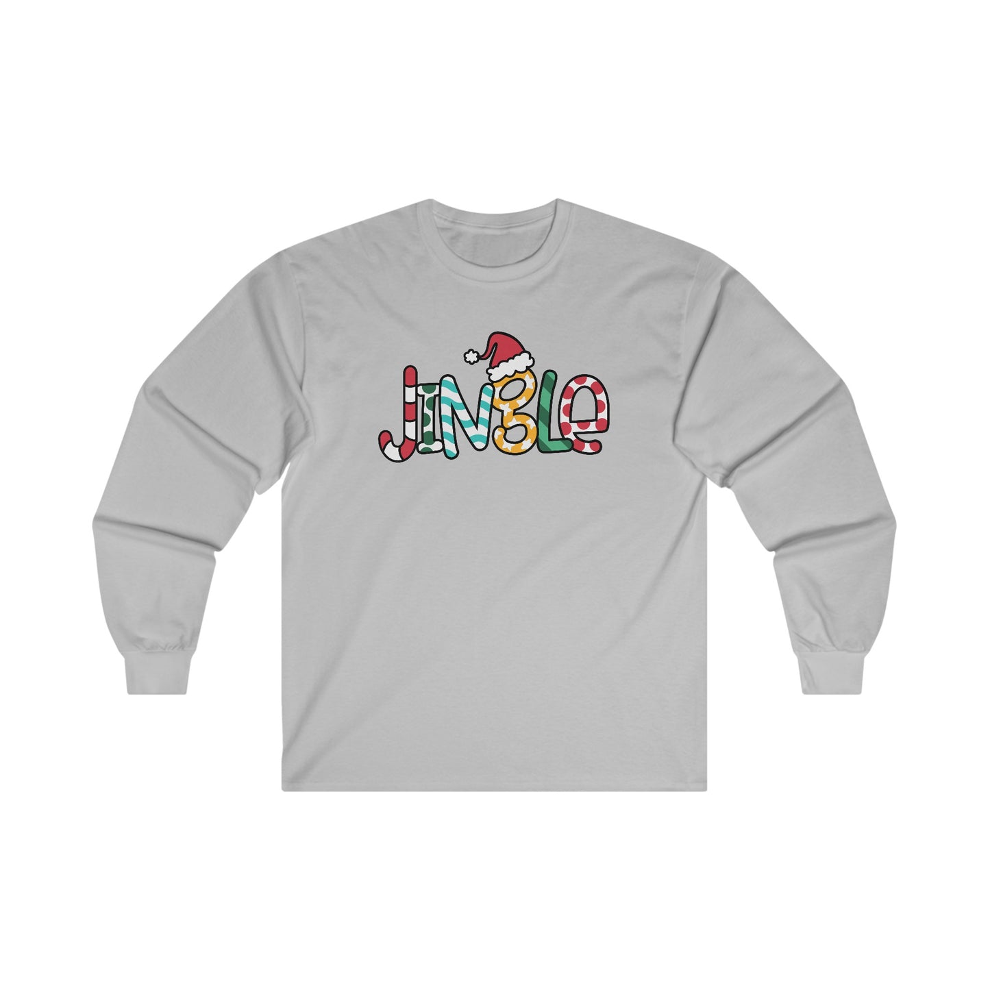 Christmas Jingle - Candy Cane, Santa Hat - Funny Christmas - Ultra Cotton Long Sleeve Tee