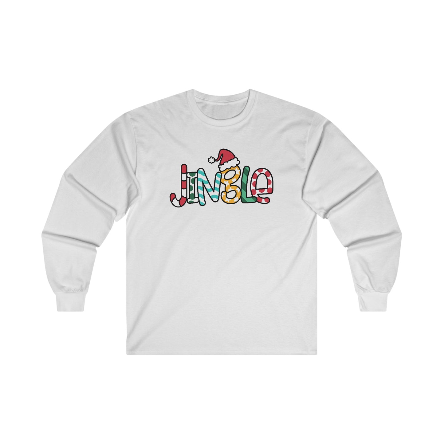 Christmas Jingle - Candy Cane, Santa Hat - Funny Christmas - Ultra Cotton Long Sleeve Tee