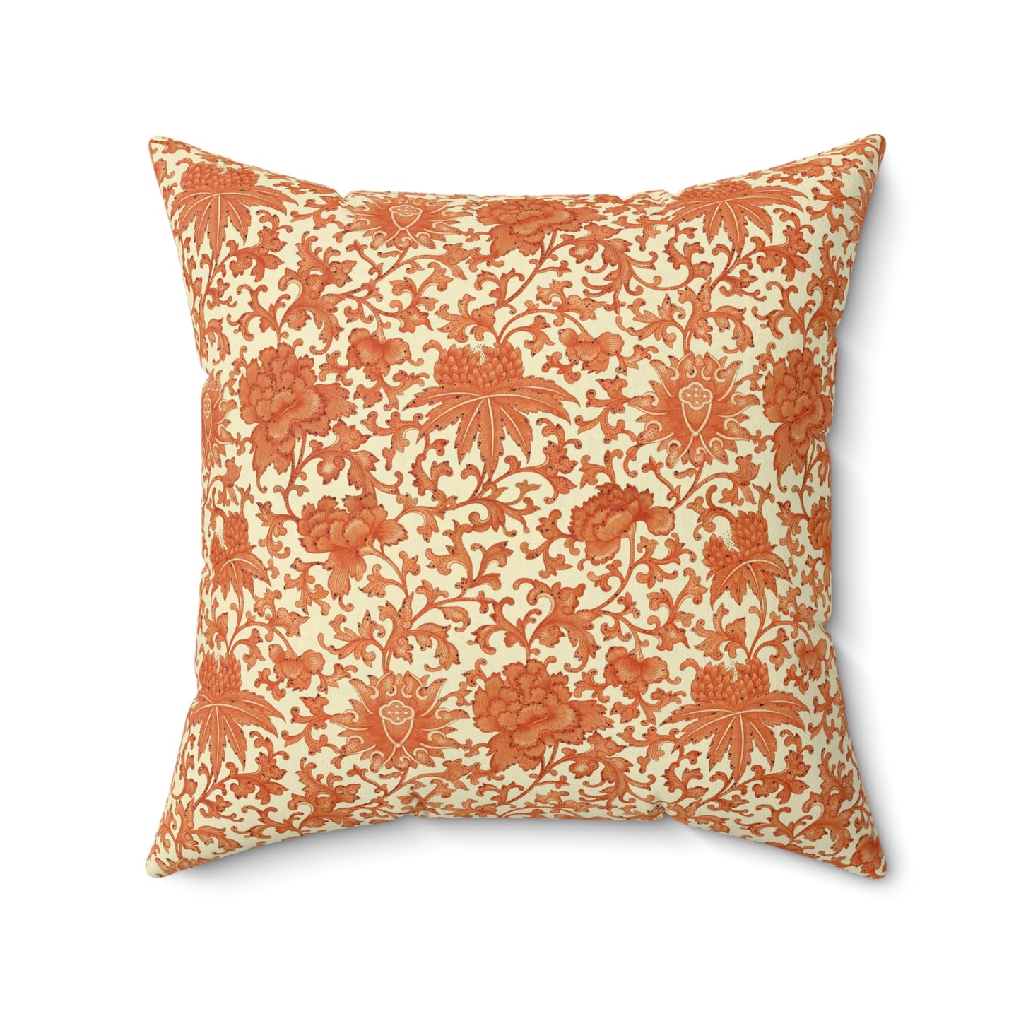 Orange Boho Pattern 20 - Faux Suede Square Pillow