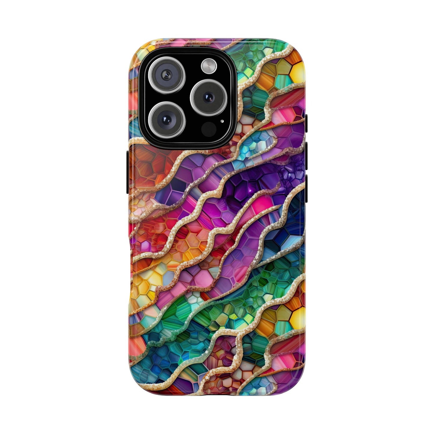 iPhone 16 and iPhone 15 Series - Rainbow Abstract Acrylic - Tough Phone Cases