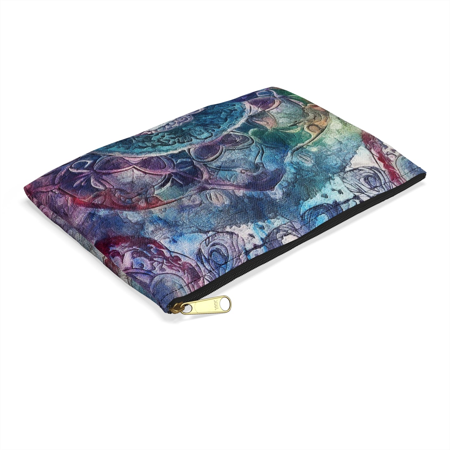 Blue Multicolor Batik - Accessory Pouch / Makeup Case / Travel Pouch / Pencil case / Art Case