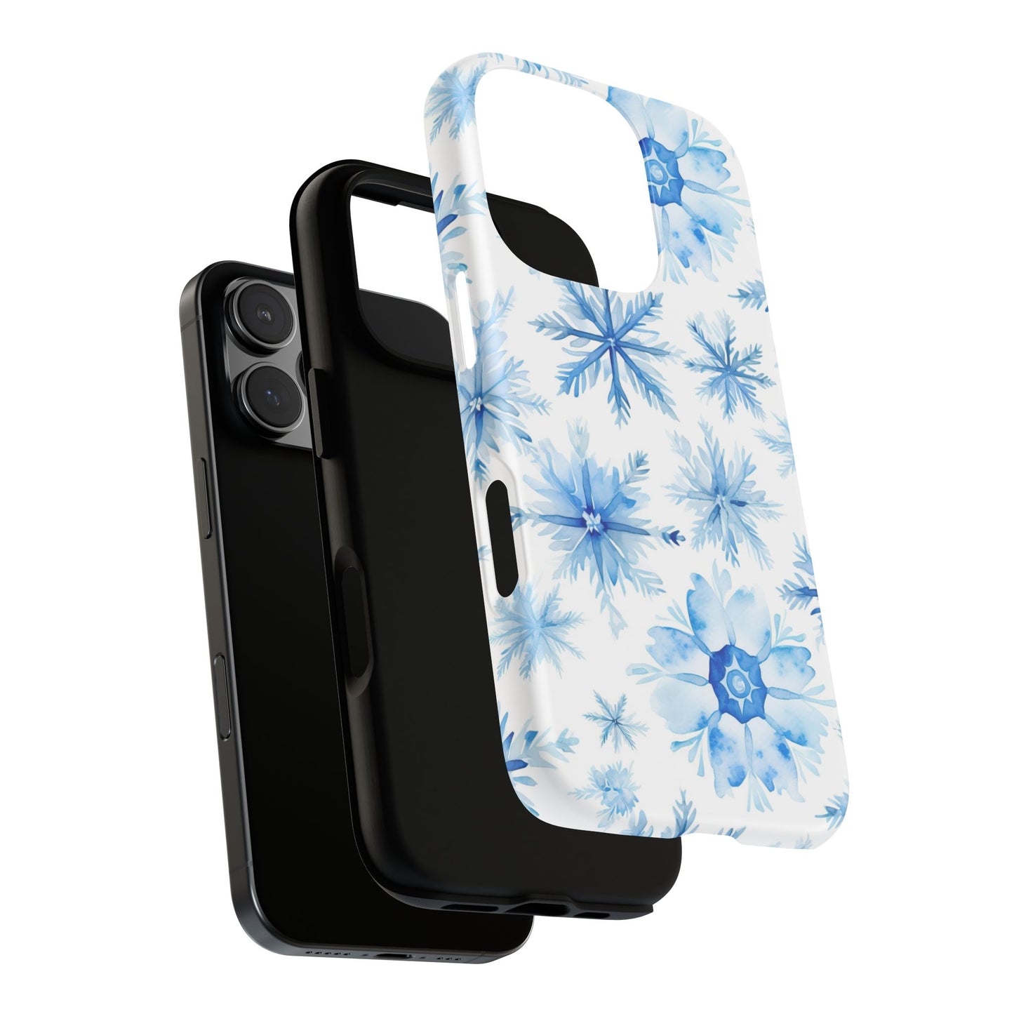 iPhone 16 and iPhone 15 Series - Watercolor Snowflakes - Tough Phone Cases