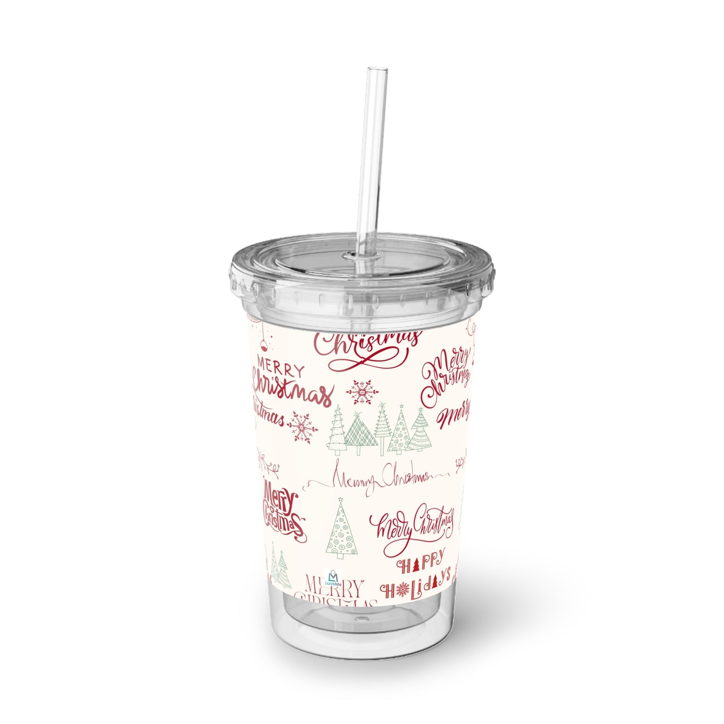 Amazing Merry Christmas Hand Drawn - Clear - Suave Acrylic Cup - 16oz