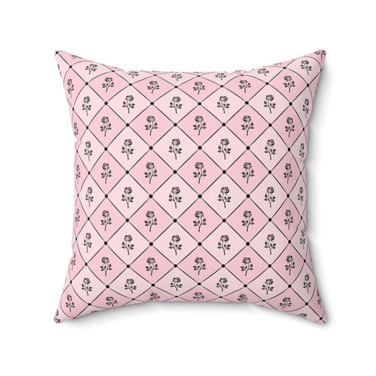 Pink Paris Pattern 12 - Faux Suede Square Pillow