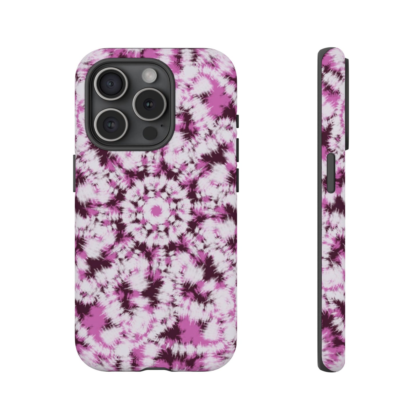 iPhone 16 and iPhone 15 Series - Purple and White Batik - Tough Phone Cases