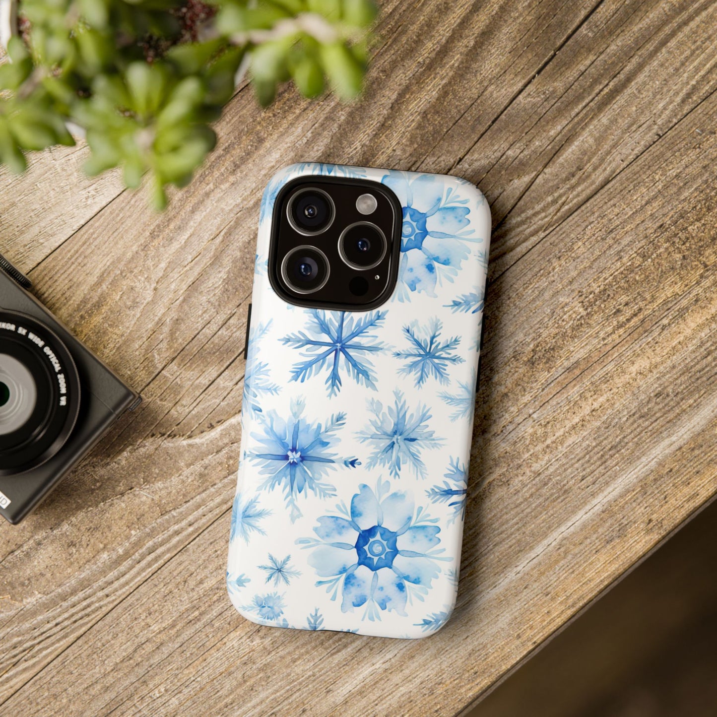 iPhone 16 and iPhone 15 Series - Watercolor Snowflakes - Tough Phone Cases