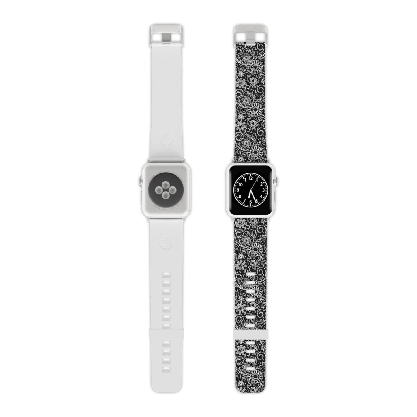Black and White Flowers - Watch Band for Apple Watch