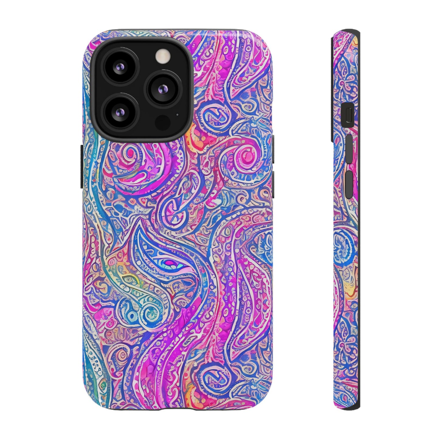 iPhone 13, iPhone 13 Mini, iPhone 13 Pro, iPhone 13 Pro Max - Abstract Swirl Purple, Blue, Orange, Green - Tough Phone Cases