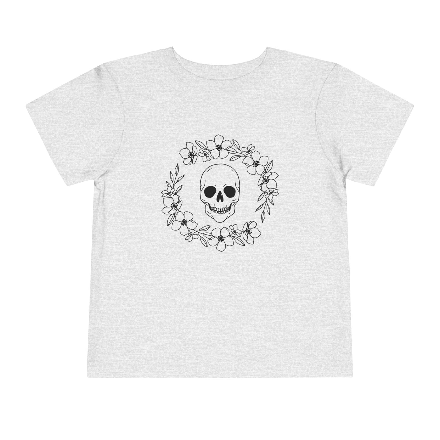 Halloween - Skull - Flower Wreath - Trick or Treat - Toddler Short Sleeve Tee