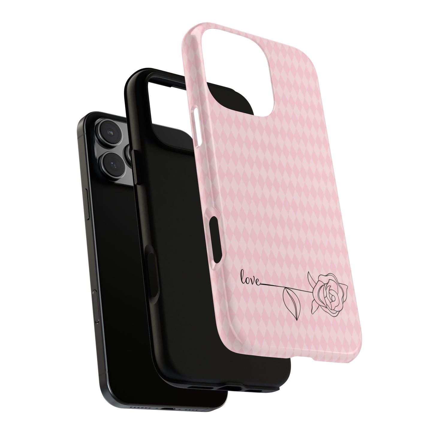 iPhone 16 and iPhone 15 Series - Pink Diamonds - Love - Flower - Tough Phone Cases