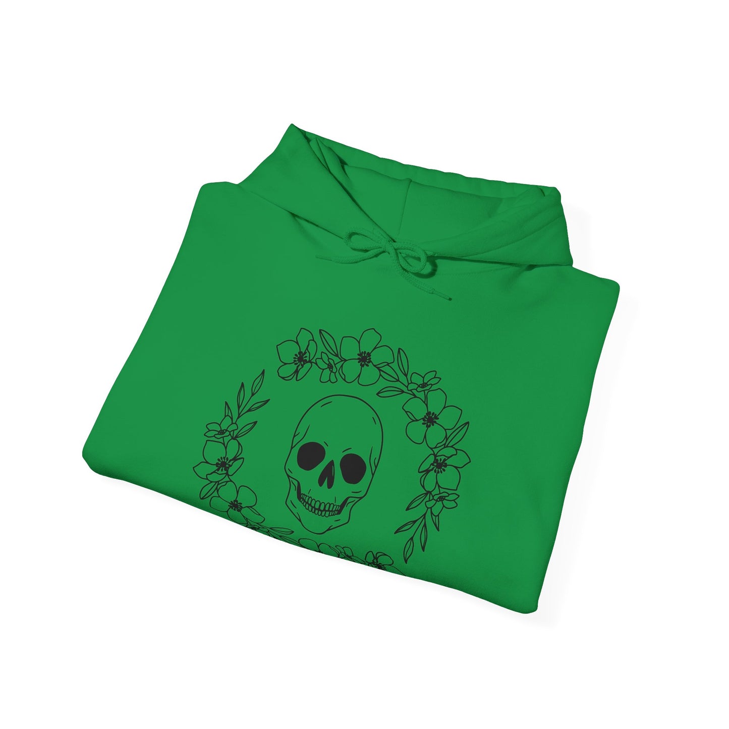 Halloween - Skull - Flower Wreath - Trick or Treat - Unisex Heavy Blend Hooded Sweatshirt