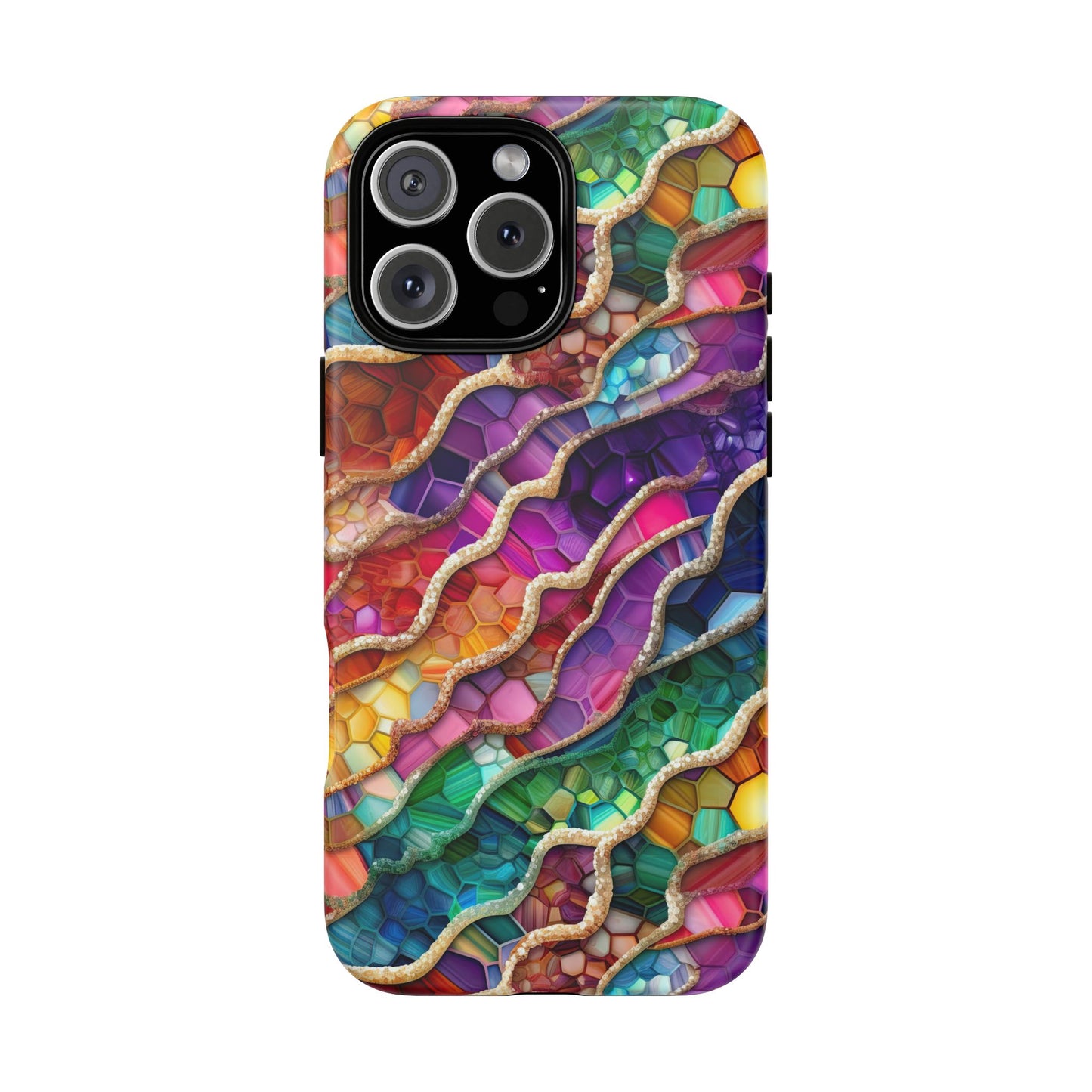 iPhone 16 and iPhone 15 Series - Rainbow Abstract Acrylic - Tough Phone Cases